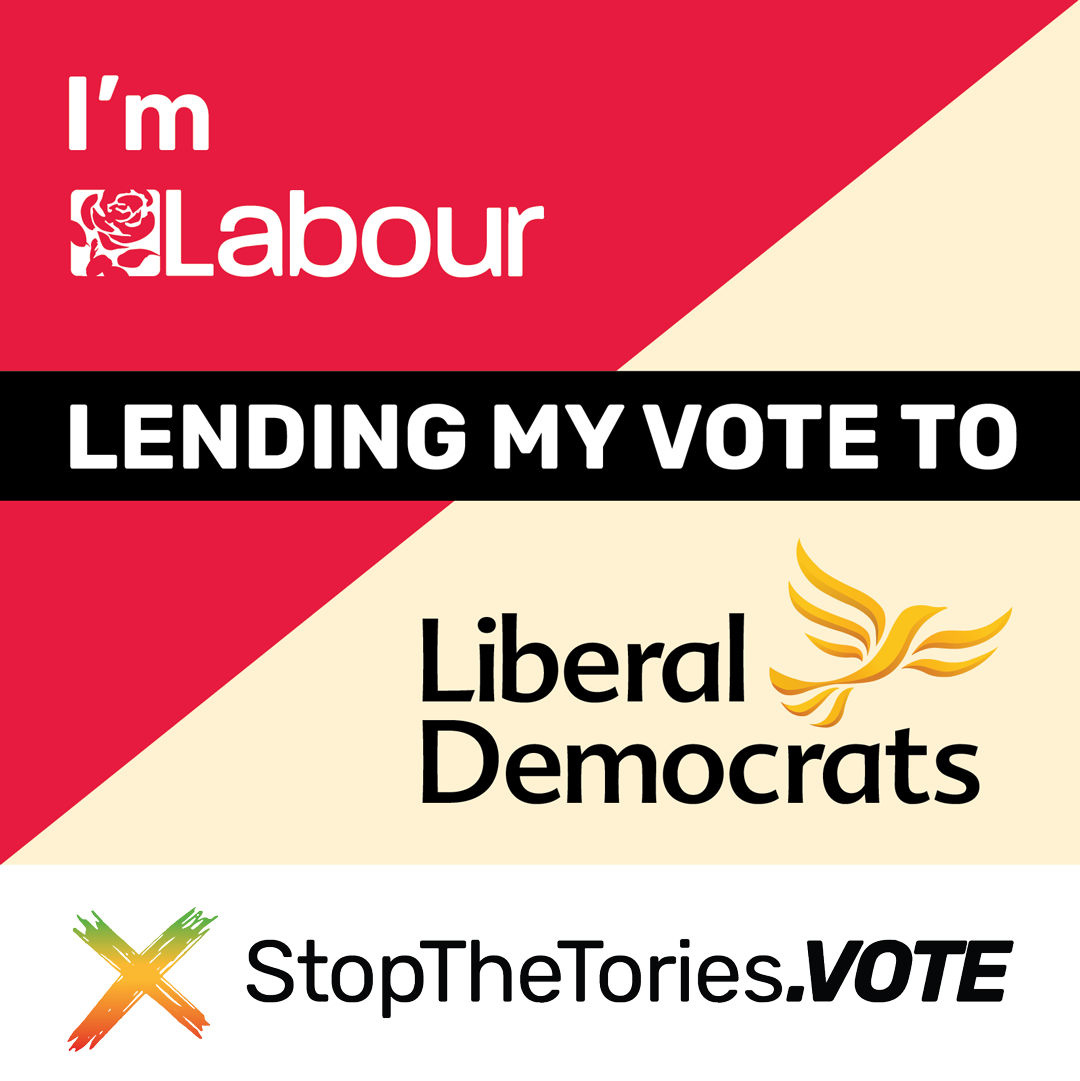 StopTheTories SocialMedia Graphic - I'm Labour lending my vote to LibDem