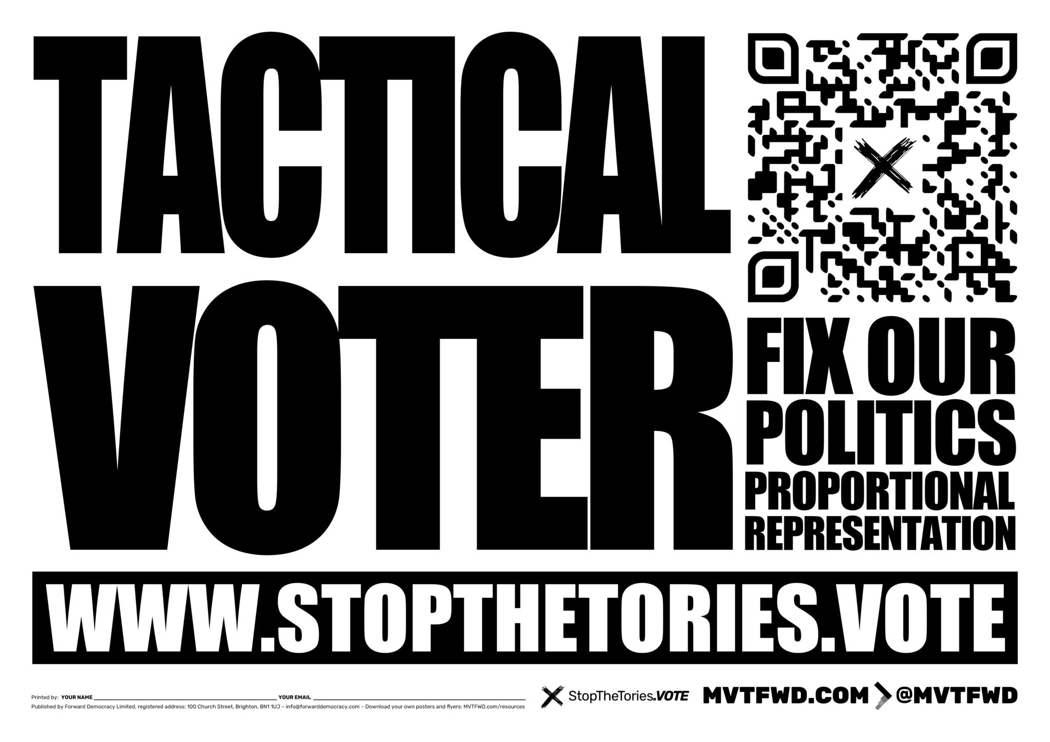 StopTheTories Tactical Voter horizontal poster